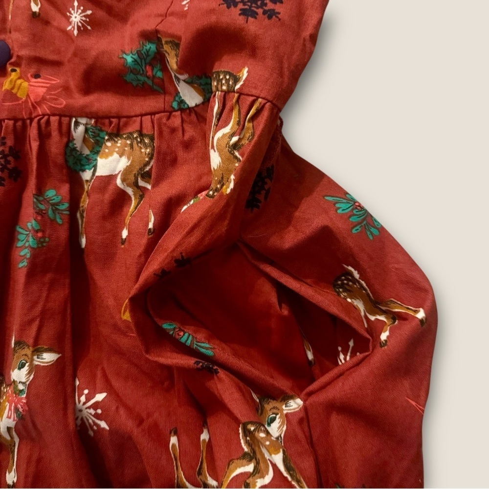 ModCloth Reindeer Christmas Cheerful Caroling Sleeveless Dress, Size M - Picture 11 of 11